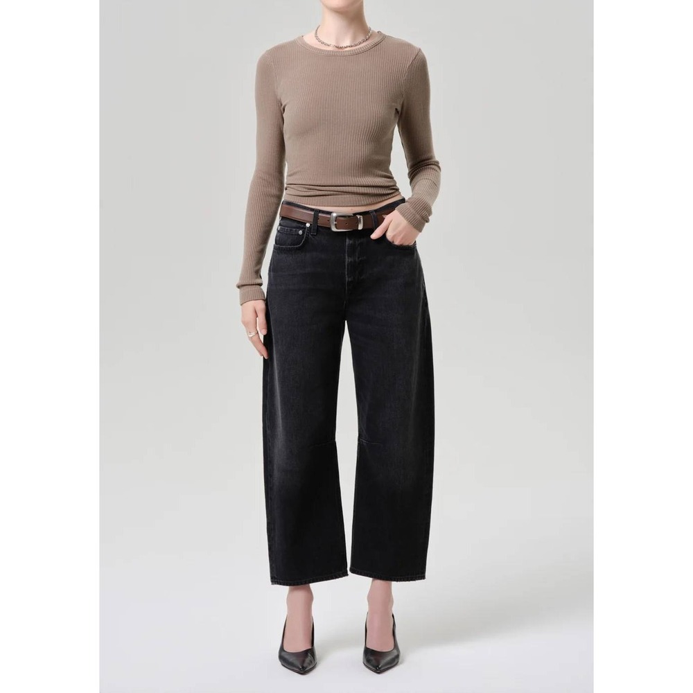 Citizens of Humanity Womens Black Miro Relaxed Jean Capsule Minimalist 25 ($248)